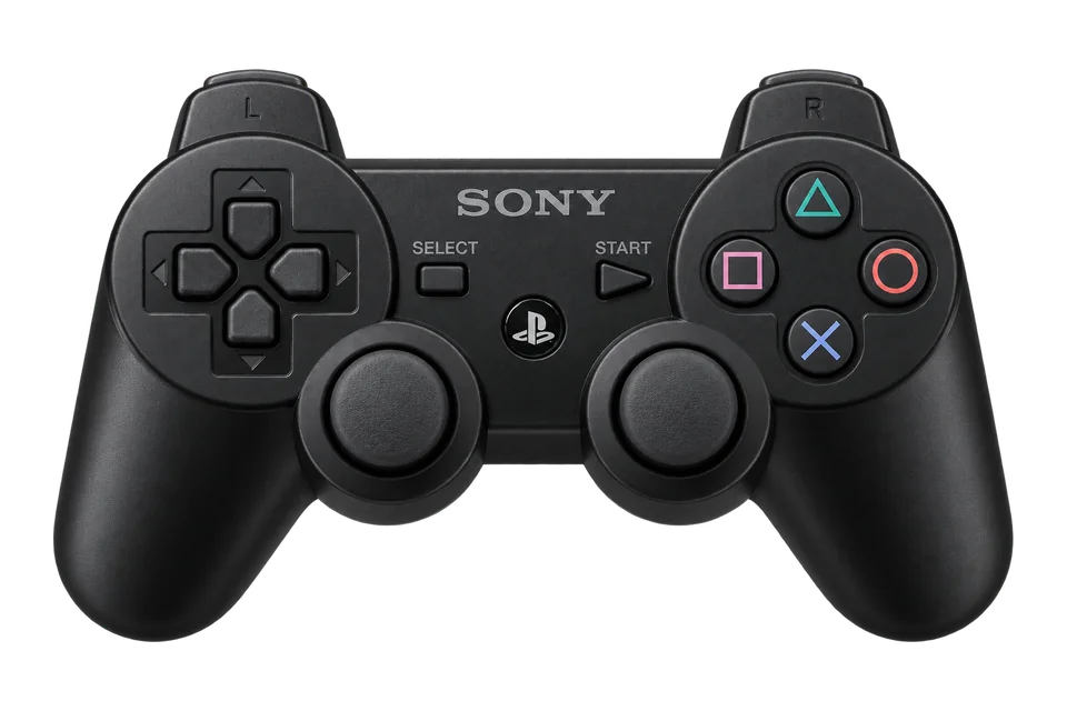 Sony PlayStation 3 DualShock 3 black controller illustration